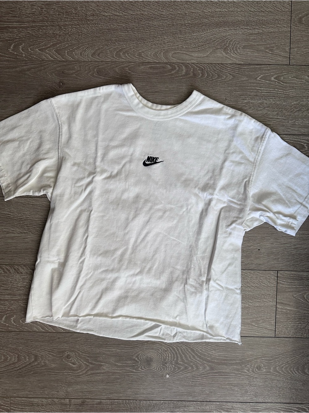 Nike White Short Sleeve Tee with Black Swoosh